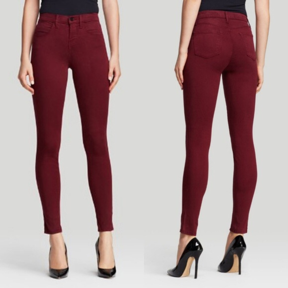 J Brand Crimson Sateen Skinny Jeans